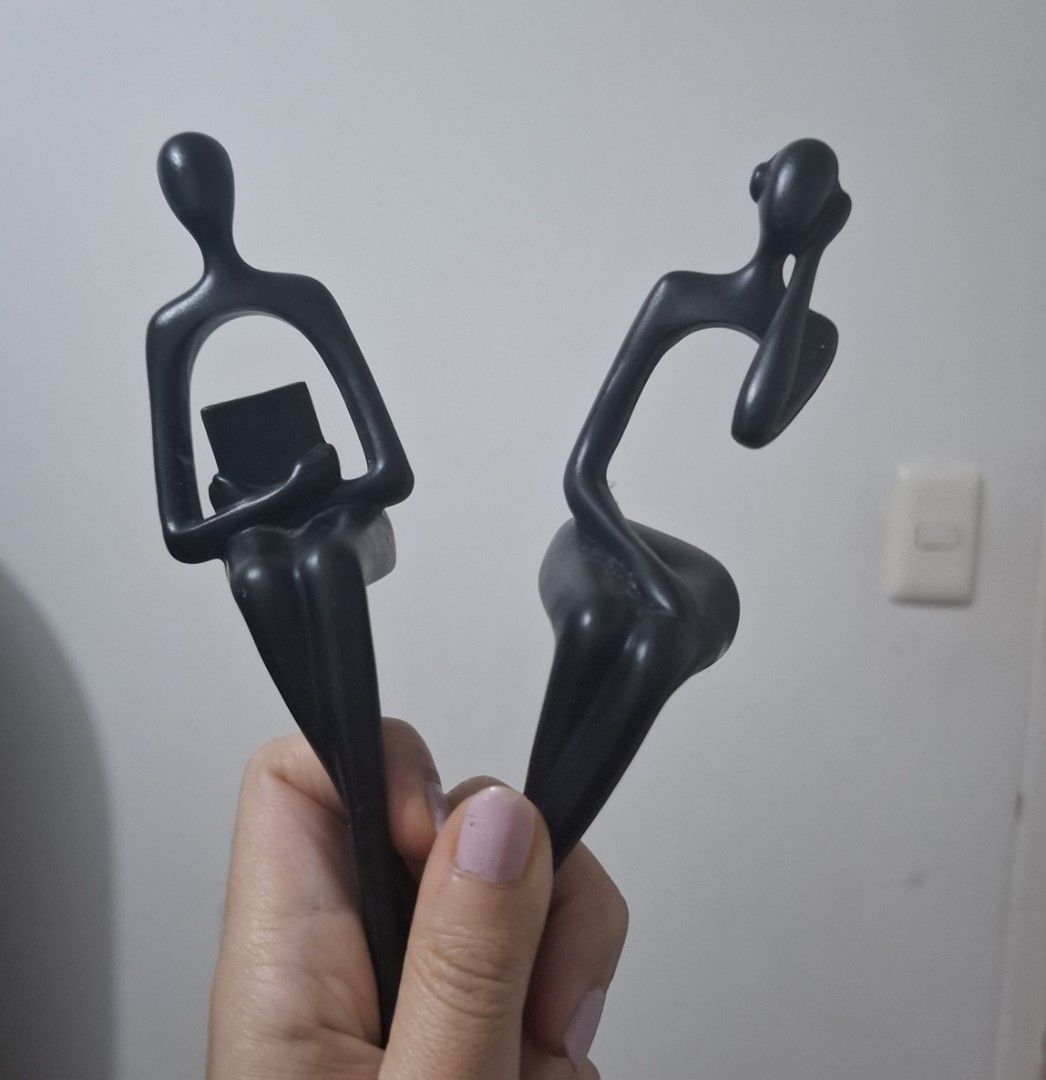Sitting figurines decor (Category: Other Home Decor) located in Taguig. Submitted by welcome2myprelovedshop (Listing ID 1467450031, Image 3). Description: take both fo4 only 100p so cute .color black matt.