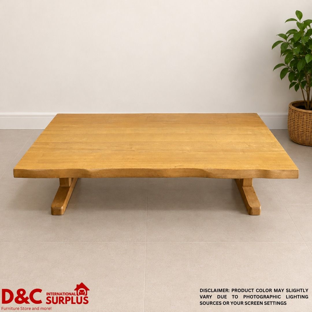 SOLID WOODEN LOW TABLE / CENTER TABLE (Category: Tables & Sets) located in Caloocan City. Submitted by dcintsurplus (Listing ID 1467425779, Image 1). Description: SOLID WOODEN LOW TABLE / CENTER TABLE P3,490 📏 DIMENSIONS: • Length: 150 cm • Width: 90 cm • Height: 35 cm 📋 Product Details: • Natural wood finish • Sturdy and functional design • Unique wood grain • Pre-loved surplus item at an affordable price! ⚠️ Please note: This is a surplus/pre