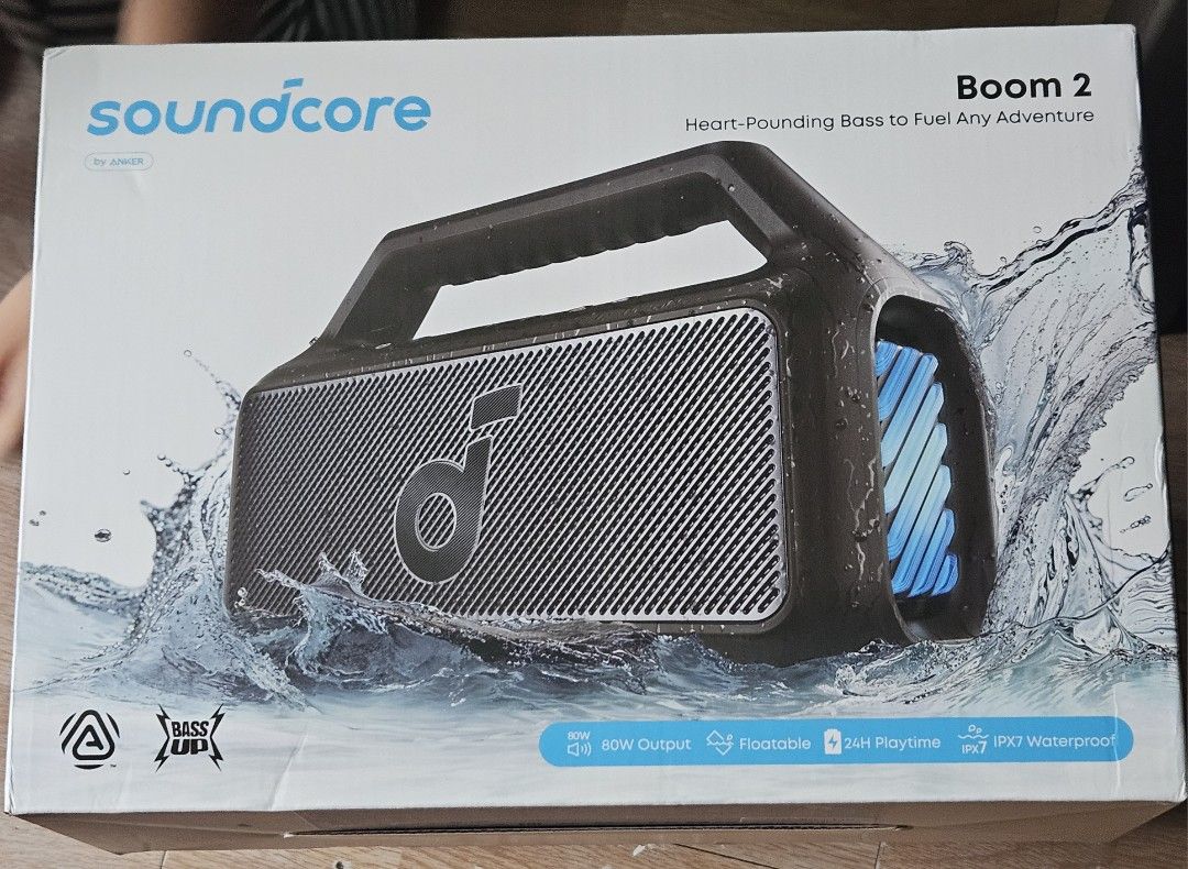 Soundcore Boom 2 by Anker (Category: Soundbars, Speakers & Amplifiers) located in Manila. Submitted by shopthrifter01 (Listing ID 1467404634, Image 1). Description: 🔊 FOR SALE: ANKER SOUNDCORE BOOM 2 OUTDOOR BLUETOOTH SPEAKER (BRAND NEW & SEALED) 🔊 Experience massive 80W outdoor bass and 2.1 channel sound! 100% Brand New, Unopened, and Factory Sealed in original retail packaging. 🔥 PRICE: ₱6000 ONLY! * Retail Store / Digital Walker SRP: ₱7,515