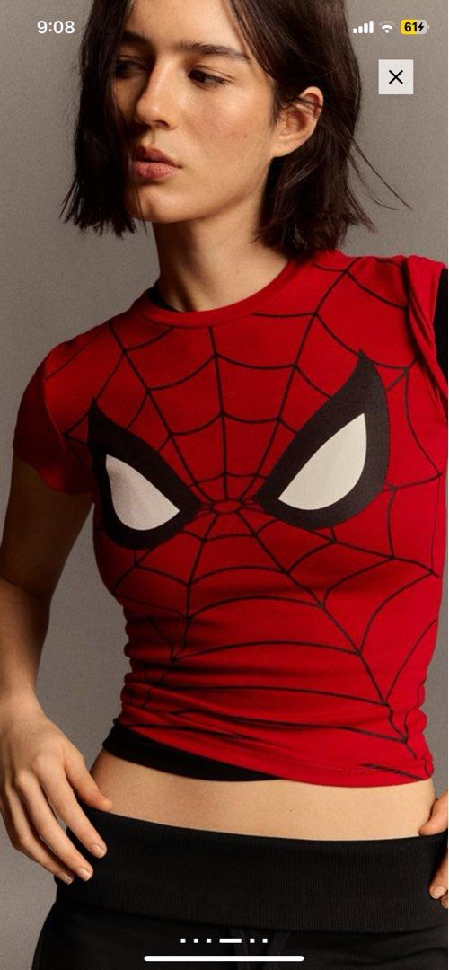 Spiderman bershka fitted top (Category: Tshirts & Polo Shirts ) located in Taytay. Submitted by barbiemilli (Listing ID 1467397745, Image 3). Description: Spiderman bershka fitted top Brand new with tag 1 stock only Size is XL but the style is very fitted.