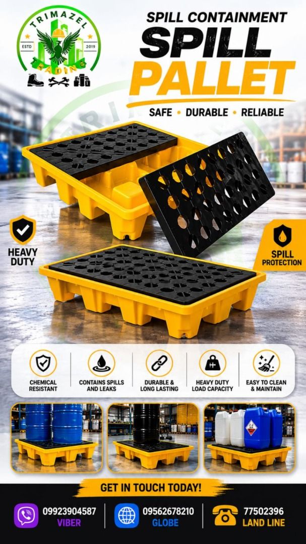 spill pallet 4 drum (Category: Looking For) located in Quezon City. Submitted by irishbayaban20 (Listing ID 1467368645, Image 1). Description: ✅ Guaranteed lowest price ✅ Quality products ✅ 100% LEGIT TRUSTED SUPPLIER! ✅ With Complete Legal Documents ✅ BIR Registered We Supply All Kinds Of PPE Supplies, Raincoat, Hard Hat, Cooler Box, Plastic Trash Bin, Road Barriers, Kayak Boats, Crystal Kayak, Traffic Cone, T-Bollards & All Kinds Of Safety Shoe