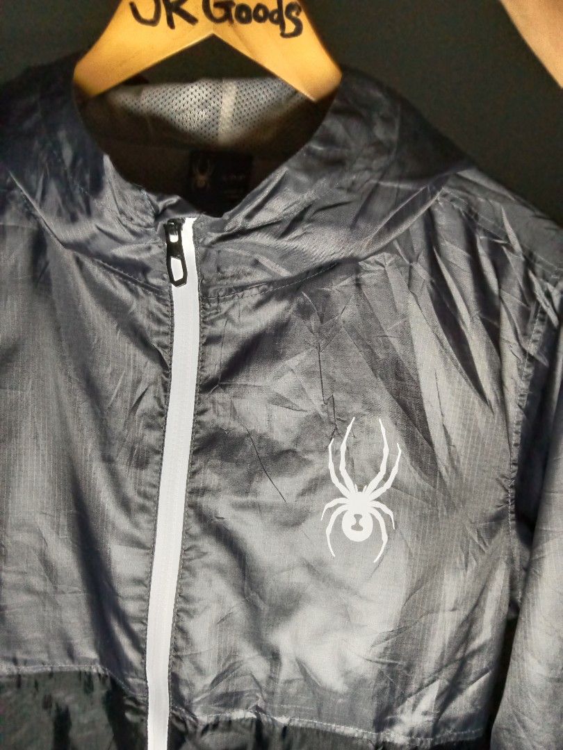 Spyder Hooded Windbreaker Jacket Grey Black (Category: Coats, Jackets and Outerwear) located in Tanay. Submitted by jrgoods (Listing ID 1467463528, Image 3). Description: Spyder windbreaker Small to medium men's Dimes: 20.5/26 Good as new condition 680+ship Tanay Rizal location Shipping Nationwide - Style: Full-zip windbreaker jacket - Color: Grey and black - Size: S (Made in China) - Material: 100% polyester with breathable mesh-lined hood and i