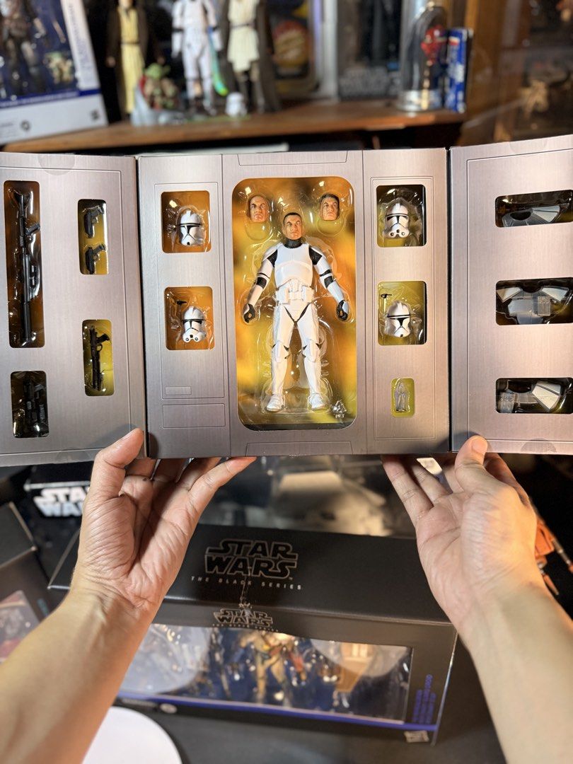Star Wars The Black Series Phase I Clone Trooper Figure (Category: Figurines & Statues) located in Quezon City. Submitted by collectorsoftheforceph (Listing ID 1467531216, Image 3). Description: - Authentic Star Wars The Black Series Clone Trooper figure - Special collector's packaging with a fold-out display window - Includes multiple interchangeable helmets and extra head sculpts - Comes with customizable armor pieces - Includes a large collect