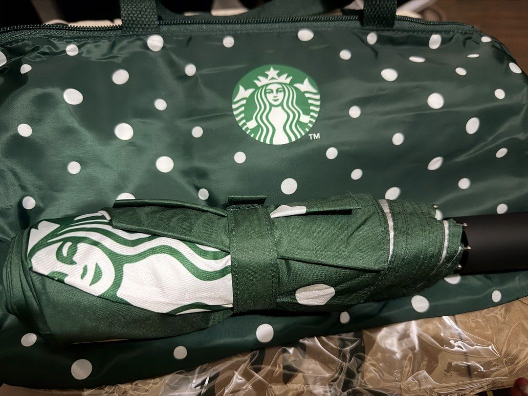 Starbucks all-day UV umbrella (automatic) (Category: Umbrellas) located in Pasig City. Submitted by netski10.377 (Listing ID 1467384920, Image 1). Description: Complete with bag..