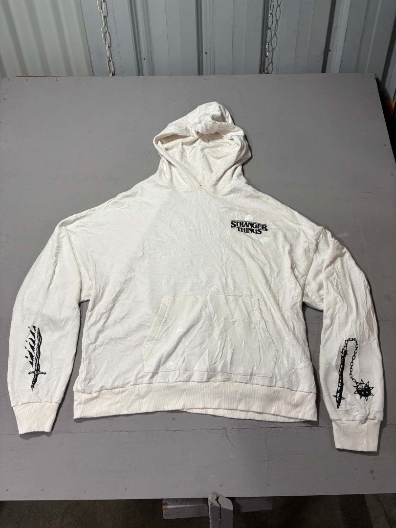 STRANGER THINGS NETFLIX SERIES (Category: Hoodies) located in Pili. Submitted by jevin_ukay (Listing ID 1467439670, Image 2). Description: Width: 23 Length: 26 No Pinhole Crack Print Need Wash location bicol.