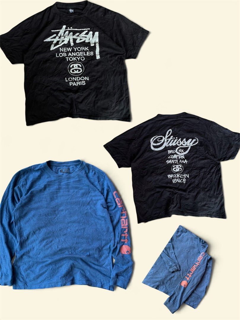 STUSSY & CARHARTT ( ASPACK ONLY ) (Category: Formal Shirts) located in Carcar. Submitted by thrift_kidd (Listing ID 1467556470, Image 1). Description: ASPACK ONLY SIZES: Small to medium CARHARTT & Large Stussy Both excellent Issue’s: Cracks on print stussy , excellent naman condition & ch excellent DM ME TO PURCHASE!.