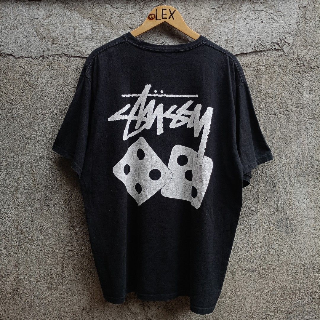STUSSY DICE PIGMENT (Category: Tshirts & Polo Shirts ) located in Koronadal. Submitted by thriflex.29 (Listing ID 1467475624, Image 2). Description: ST*SSY DICE PIGMENT Size: Large To XL Measurements: Width 24 Length 29 Condition: 9/10 - Excellent Colorate: 9/10 Issue: Hairlines Or Crack Print Mine: 599.