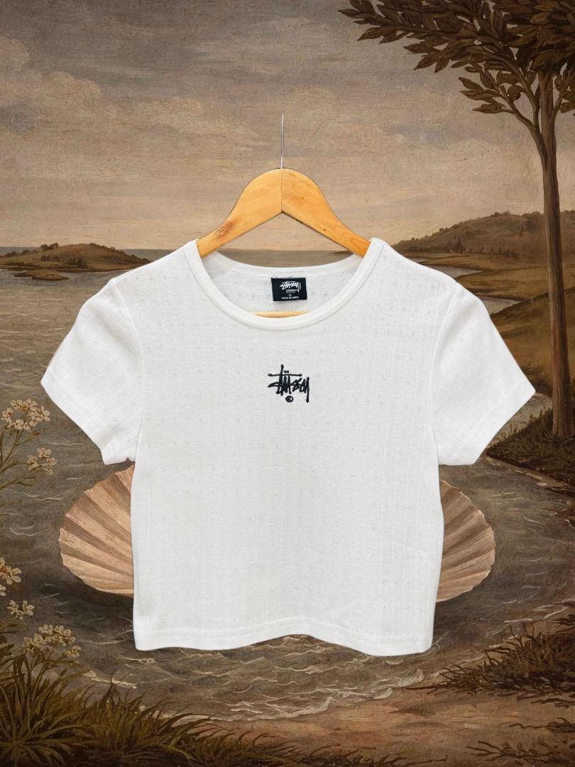 Stussy Knitted Cropped Shirt (Category: Shirts) located in Dasmarinas. Submitted by thrifteefinds (Listing ID 1467378628, Image 1). Description: Stussy cropped top Size: 12 16W 17L Excellent condition M/Mine: 680.