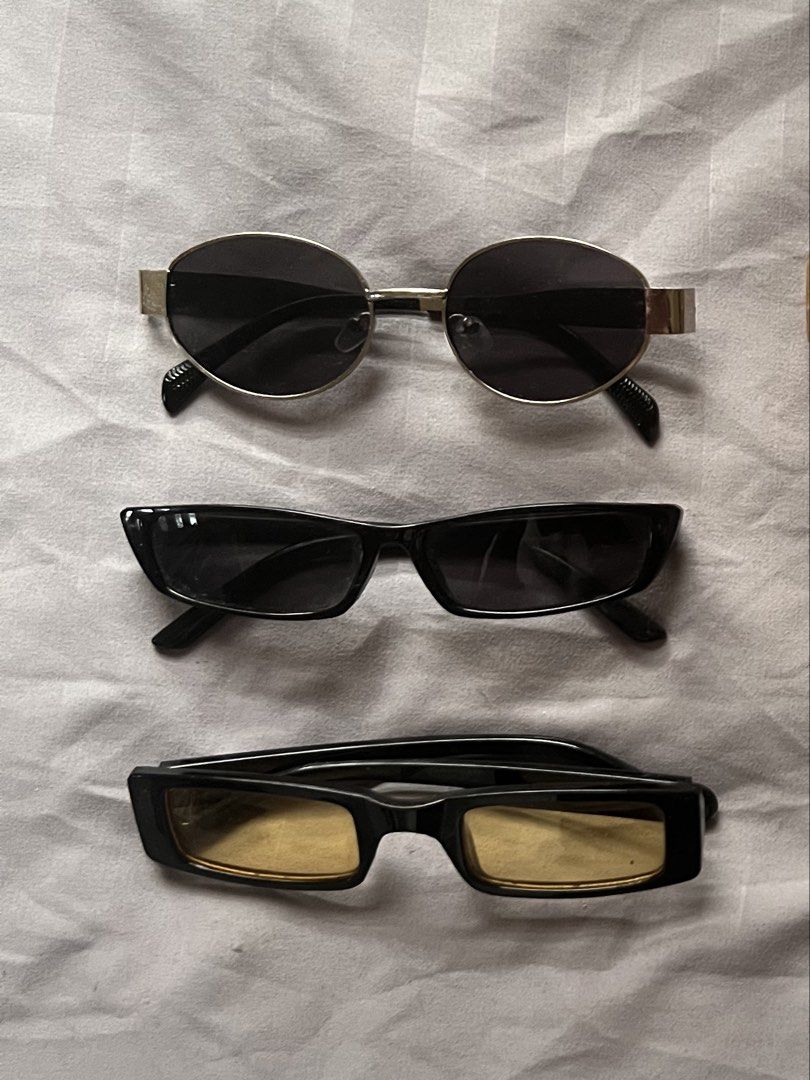 Sunglasses Collection (can be bought as a bundle) (Category: Sunglasses & Eyewear) located in Las Pinas. Submitted by basicapparel_mnl (Listing ID 1467452201, Image 2). Description: - Buy Individually 50 pesos! - Buy as a bundle 300 pesos only! - no damages - final price!! .