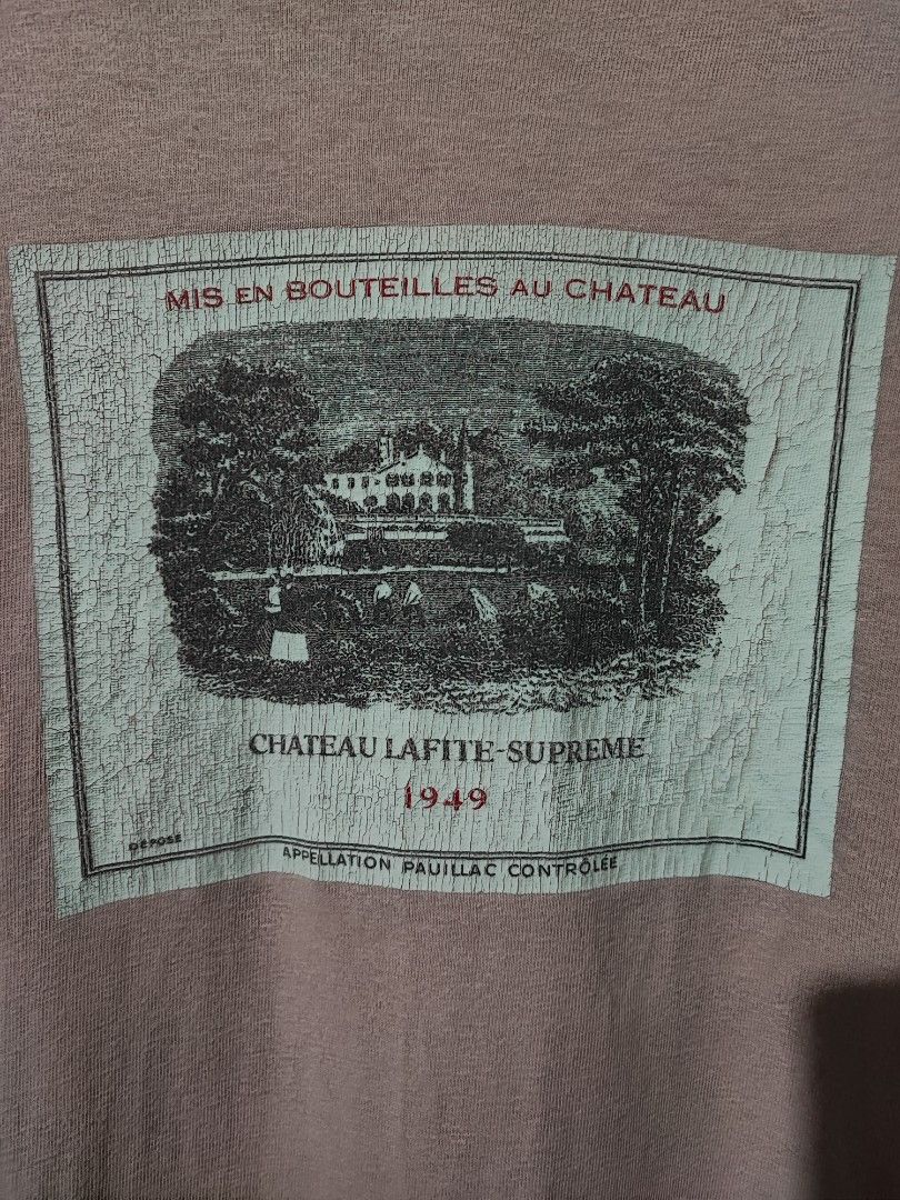SUPREME CHATEAU TEE FW16 (Category: Tshirts & Polo Shirts ) located in Iloilo. Submitted by gooddimes (Listing ID 1467549040, Image 2). Description: Supreme Chateau Tee FW16 Authentic Pink Color Size on tag: XL Dimes: 22Wx30L Issue/s: Dot yellow stain Color rate: 8/10 Used condition ₱700 Reminders: - All items are thrifted, please manage your expectations - Color may vary due to lighting - Please wash before using the item - Due to different pers