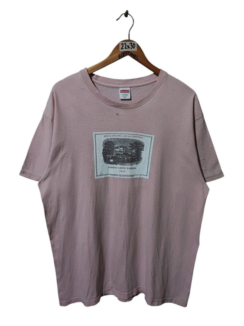 SUPREME CHATEAU TEE FW16 (Category: Tshirts & Polo Shirts ) located in Iloilo. Submitted by gooddimes (Listing ID 1467549040, Image 1). Description: Supreme Chateau Tee FW16 Authentic Pink Color Size on tag: XL Dimes: 22Wx30L Issue/s: Dot yellow stain Color rate: 8/10 Used condition ₱700 Reminders: - All items are thrifted, please manage your expectations - Color may vary due to lighting - Please wash before using the item - Due to different pers