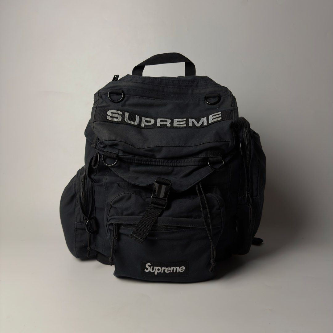 Supreme SS23 Field Backpack (Category: Backpacks) located in Manila. Submitted by streetsavvy (Listing ID 1467469233, Image 1). Description: Supreme SS23 Field Backpack Width: 15” Height: 18” Depth: 8” Measured in Inches Great pre-owned condition overall. Fully functional zippers and buckles with minimal signs of wear. Please refer to photos for exact condition breakdown. Made in Vietnam.