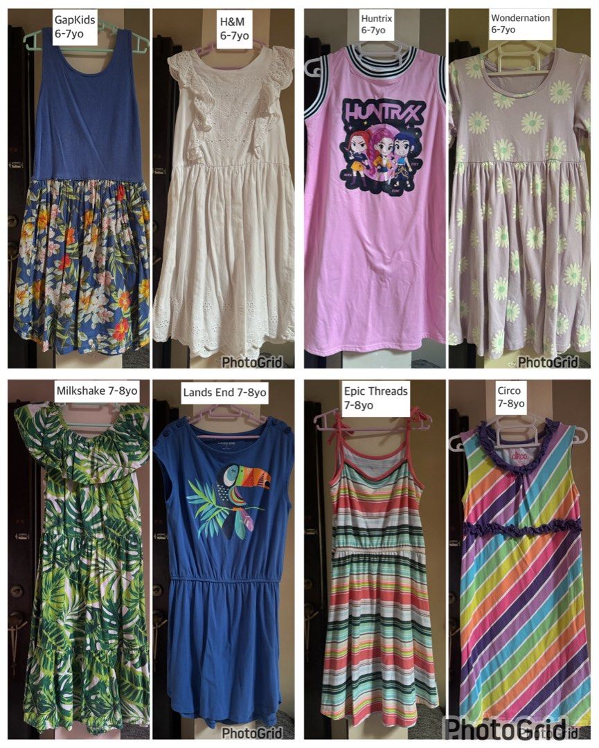 Takeall Girls Dresses Bundle 6-7yo (Category: Babies & Kids Fashion) located in Los Banos. Submitted by CherishJ (Listing ID 1467462904, Image 1). Description: Take all 8pcs J&T Gcash Euc-vguc.
