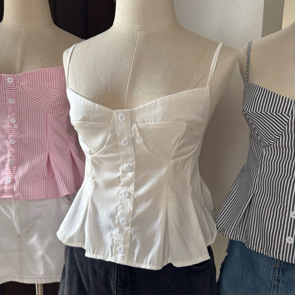 Tank Tops (Category: Sleeveless) located in Manila. Submitted by pinkobsessi0n (Listing ID 1467529554, Image 2). Description: — fits s-m — can do sdd — buyer will shoulder sf — mop: gcash/maribank.