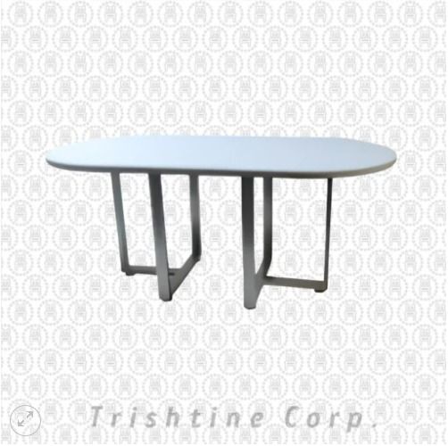 TCT-033 | Simple Conference Table (Category: Tables & Sets) located in Caloocan City. Submitted by jim.trishtineofficefurnitures (Listing ID 1467429769, Image 1). Description: Modern oval top table in clean white finish - Sturdy geometric metal legs for a stable and solid build - Spacious surface, seats multiple people comfortably for meals or work - Versatile design that matches any room setup - Perfect condition, ready for pick-up or delivery -