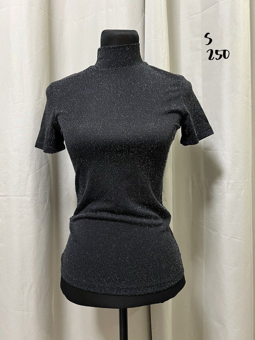 Terranova black mock neck top with glitters (Category: Shirts) located in Las Pinas. Submitted by jilanah (Listing ID 1467557875, Image 1). Description: .
