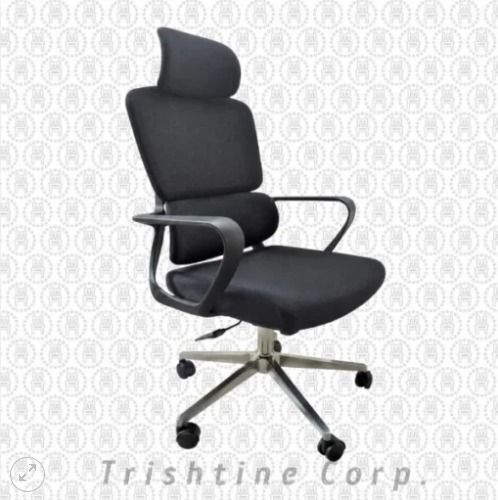 TEX-207 | Executive Fabric Chair Headrest (Category: Office Furniture & Fixtures) located in Caloocan City. Submitted by jim.trishtineofficefurnitures (Listing ID 1467418155, Image 1). Description: - Color: Black - Design: High back with headrest and lumbar support cushion - Adjustability: Height adjustment lever under the seat - Mobility: Chrome metal base with 5 smooth-rolling caster wheels - Material: Comfortable fabric upholstery with sturdy 