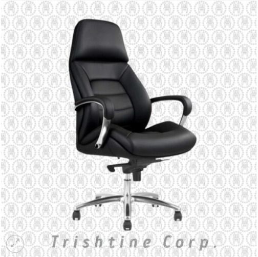 TEX-281 | Executive Chair with headrest (Category: Office Furniture & Fixtures) located in Caloocan City. Submitted by jim.trishtineofficefurnitures (Listing ID 1467418681, Image 1). Description: - Premium black leather executive office chair - High back support with thick cushioning for long work hours - Comfortable padded armrests with a sleek metal finish - Sturdy chrome base with smooth-rolling caster wheels - Adjustable height mechanism for 