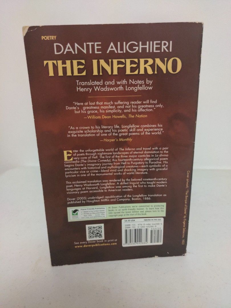The Inferno, Dante Alighieri (Category: Storybooks) located in Baguio. Submitted by fosterthe (Listing ID 1467372858, Image 2). Description: see photos for condition gcash/j&t the inferno dante alighieri longfellow translation.