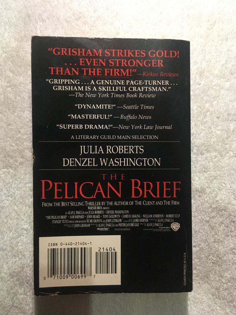 The Pelican Brief by John Grisham (Category: Storybooks) located in Rosario. Submitted by c__tops (Listing ID 1467435527, Image 2). Description: RFS: declutter.