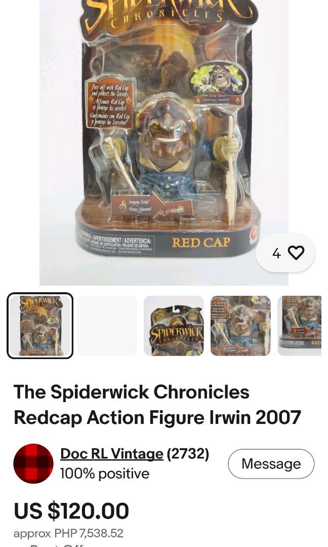 The Spiderwick chronicle red cap figure (Category: Action & Battle Toys) located in Quezon City. Submitted by toys_r_here (Listing ID 1467370780, Image 3). Description: GOOD FOR GIFT AND COLLECTION as is po Good condition First to pay gets the item pa check nalng sa pic yun condition pm me for questions ship pwede lalamove or jnt qc and marikina area.