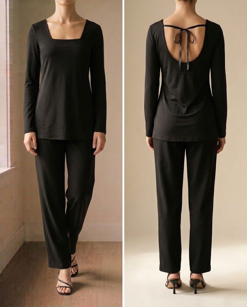 THEME BLACK LONG SLEEVES BLOUSE TOP (Category: Blouses) located in Marikina City. Submitted by minimalistmanila (Listing ID 1464459184, Image 1). Description: Theme black long sleeves from USA. Classy style. Fits S/M, 18 inches bust. Soft fabric. Old stock and unused. Order now! .