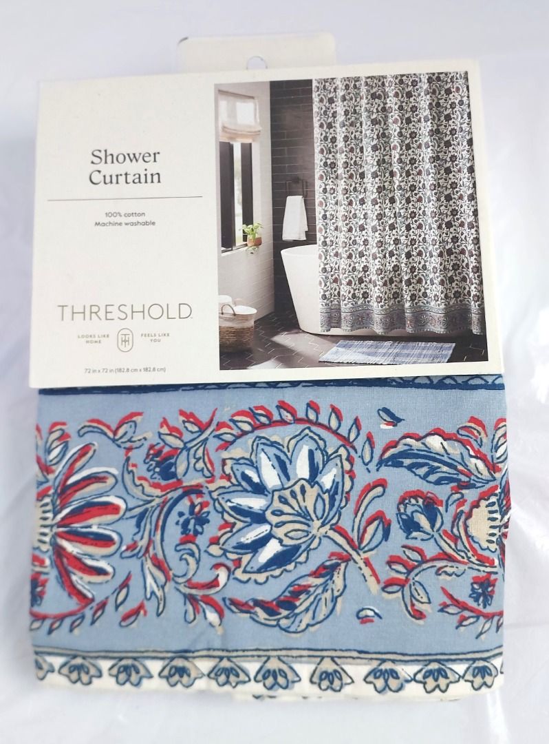 Threshold Shower Curtain Sets 100% Cotton Assorted Prints NewUSA (Category: Bathroom & Kitchen Fixtures) located in Mandaluyong City. Submitted by bentapinas (Listing ID 1467515938, Image 2). Description: Brand new Threshold Shower Curtains. 3 designs to choose from (Blue Border Floral, Blue Printed Quilt, Indigo Ikat). Bought directly in the USA. Guaranteed original. Meet ups preferably in Mandaluyong (Boni Ave) or Makati (Rockwell Mall/Makati A
