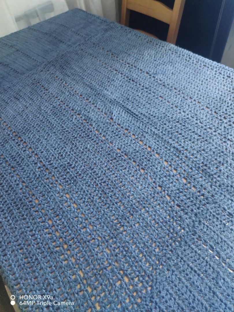 Throw Blanket (68 x 75 inches) (Category: Other Home Decor) located in Muntinlupa City. Submitted by arciagamaryann68 (Listing ID 1467412456, Image 3). Description: - Color: Classic Blue - Item: Textured Throw Blanket - Condition: Excellent, clean, and well-maintained - Use: Ideal for sofa, bed, or aircon room lounging - Design: Beautiful knitted pattern with breathable material.