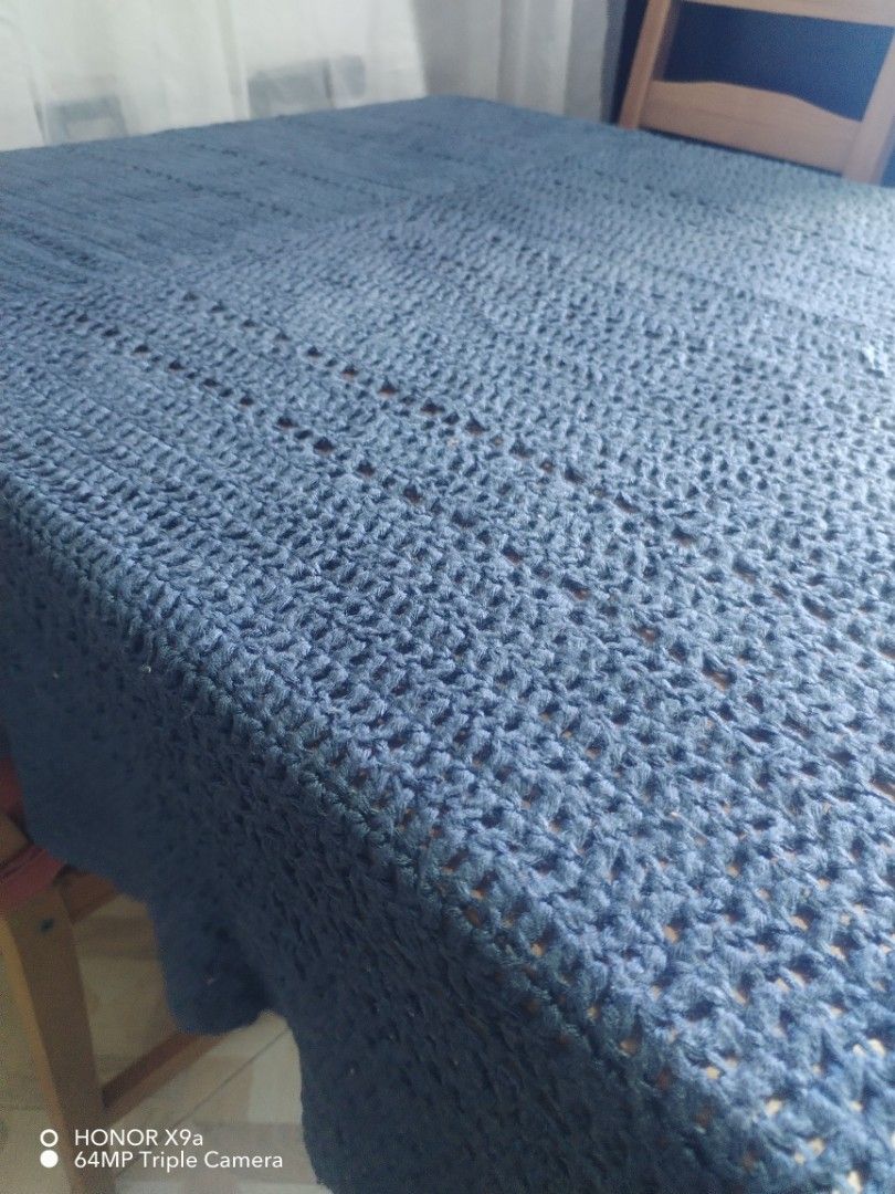 Throw Blanket (68 x 75 inches) (Category: Other Home Decor) located in Muntinlupa City. Submitted by arciagamaryann68 (Listing ID 1467412456, Image 2). Description: - Color: Classic Blue - Item: Textured Throw Blanket - Condition: Excellent, clean, and well-maintained - Use: Ideal for sofa, bed, or aircon room lounging - Design: Beautiful knitted pattern with breathable material.