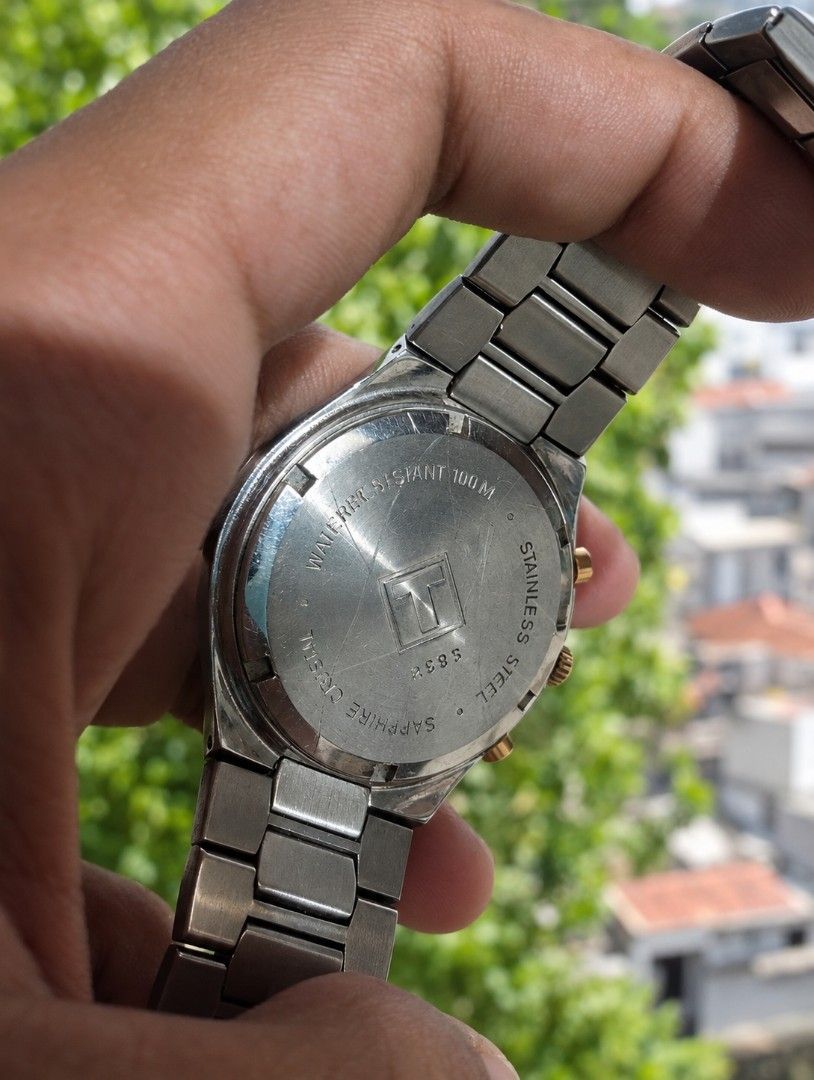 TISSOT PRX (Category: Men's Watches) located in Cebu City. Submitted by vj_timepieces (Listing ID 1467555308, Image 2). Description: ⌚ FOR SALE: TISSOT PRX CHRONOGRAPH ✨ “More than a timepiece — a statement of timeless style.” A perfect blend of sporty design and classic elegance. Featuring a striking blue dial, two-tone silver and gold-tone finish, and a sophisticated chronograph design, this Tissot PRX is made to stand out. 💎 Details: Brand: T