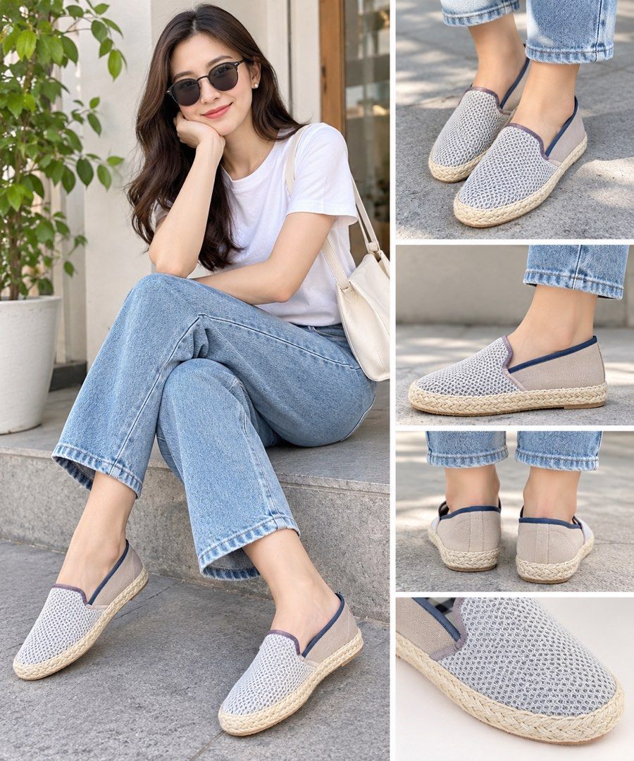 Trackers-Mate Gray Espadrille Slip-on Shoes TR-740, Men's Fashion ...