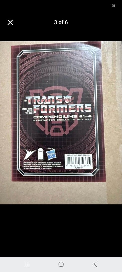 Transformers Compendiums #1-4 Kickstarter Exclusive Box Set Autobot Edition (Category: Comics & Manga) located in Manila. Submitted by raymondgwapotlga (Listing ID 1467528475, Image 3). Description: - Item: Transformers Compendiums #1-4 Kickstarter Exclusive Box Set (Autobot Edition) - Publisher: Skybound and Image Comics - ISBN: 978-1-5343-2846-4 - Condition: Brand new, unopened, and untouched - Packaging: Sealed inside the original protective s