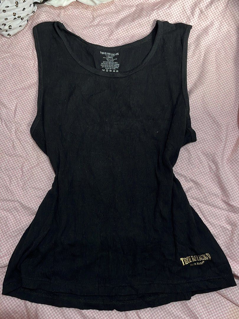 True Religion Tank Top (Category: Sleeveless) located in Dagupan City. Submitted by joyous.finds (Listing ID 1467394723, Image 1). Description: Large on tag 60% Cottont 40% Polyester Made in India RN# 90737.