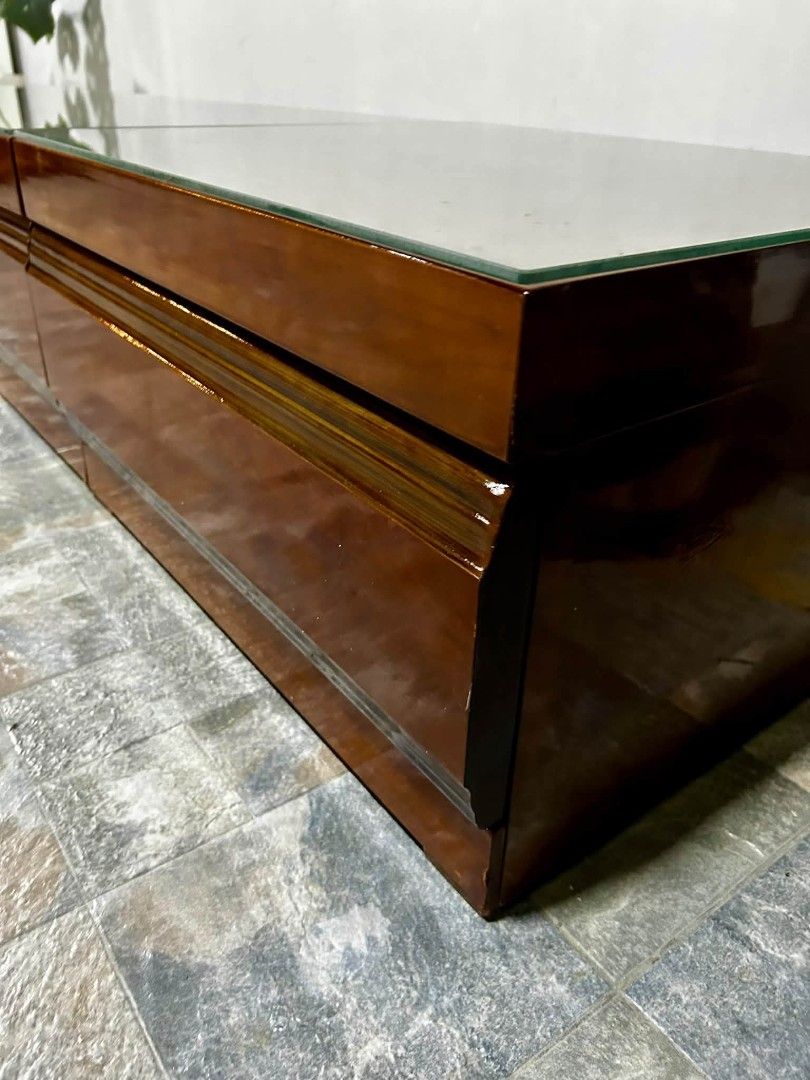 Tv Rack (Category: TV Consoles) located in Meycauayan. Submitted by marygracecasimiro (Listing ID 1467439297, Image 3). Description: Imported Solid Wood Led Tv Rack with Tempered Glass from Korea P12,500 lang suki 95x20x12in Super Ganda Super Solid Wood May makapal na tempered glass Heavy duty No issue Goods na goods suki Minor scratch From Korea ♥️ #tvrack #SolidWoodFurniture #SURPLUS #angelescity #Pampanga #highlightseveryone.