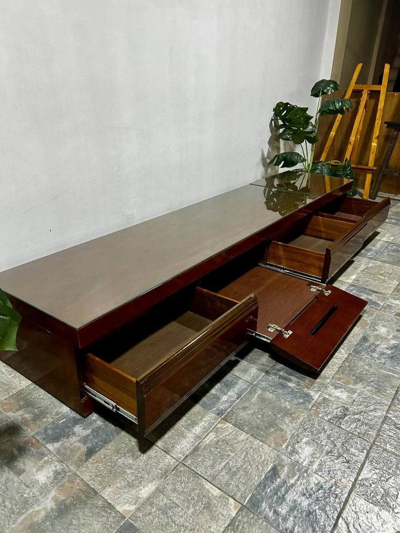 Tv Rack (Category: TV Consoles) located in Meycauayan. Submitted by marygracecasimiro (Listing ID 1467439297, Image 2). Description: Imported Solid Wood Led Tv Rack with Tempered Glass from Korea P12,500 lang suki 95x20x12in Super Ganda Super Solid Wood May makapal na tempered glass Heavy duty No issue Goods na goods suki Minor scratch From Korea ♥️ #tvrack #SolidWoodFurniture #SURPLUS #angelescity #Pampanga #highlightseveryone.