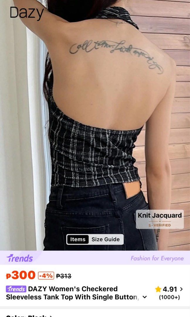Tweed Halter Top (Category: Sleeveless) located in Manila. Submitted by serra_shop (Listing ID 1467413228, Image 2). Description: Used for affiliate filming only XS-S Shein Location: Pampanga Courier: J&T.