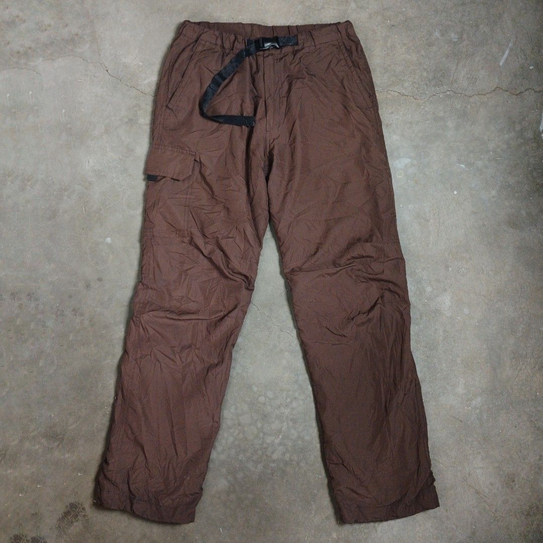 Uniqlo Geared Pants (Category: Trousers) located in Manila. Submitted by joefrey12 (Listing ID 1467394051, Image 1). Description: - Color: Brown - Small 30-34x40 - Material: Lightweight synthetic nylon - Features: Built-in black web belt with buckle, elastic waistband - Storage: Single side cargo pocket on the right leg - Fit: Straight leg with clean hems - Style: Great for outdoor wear or daily casual fits500.