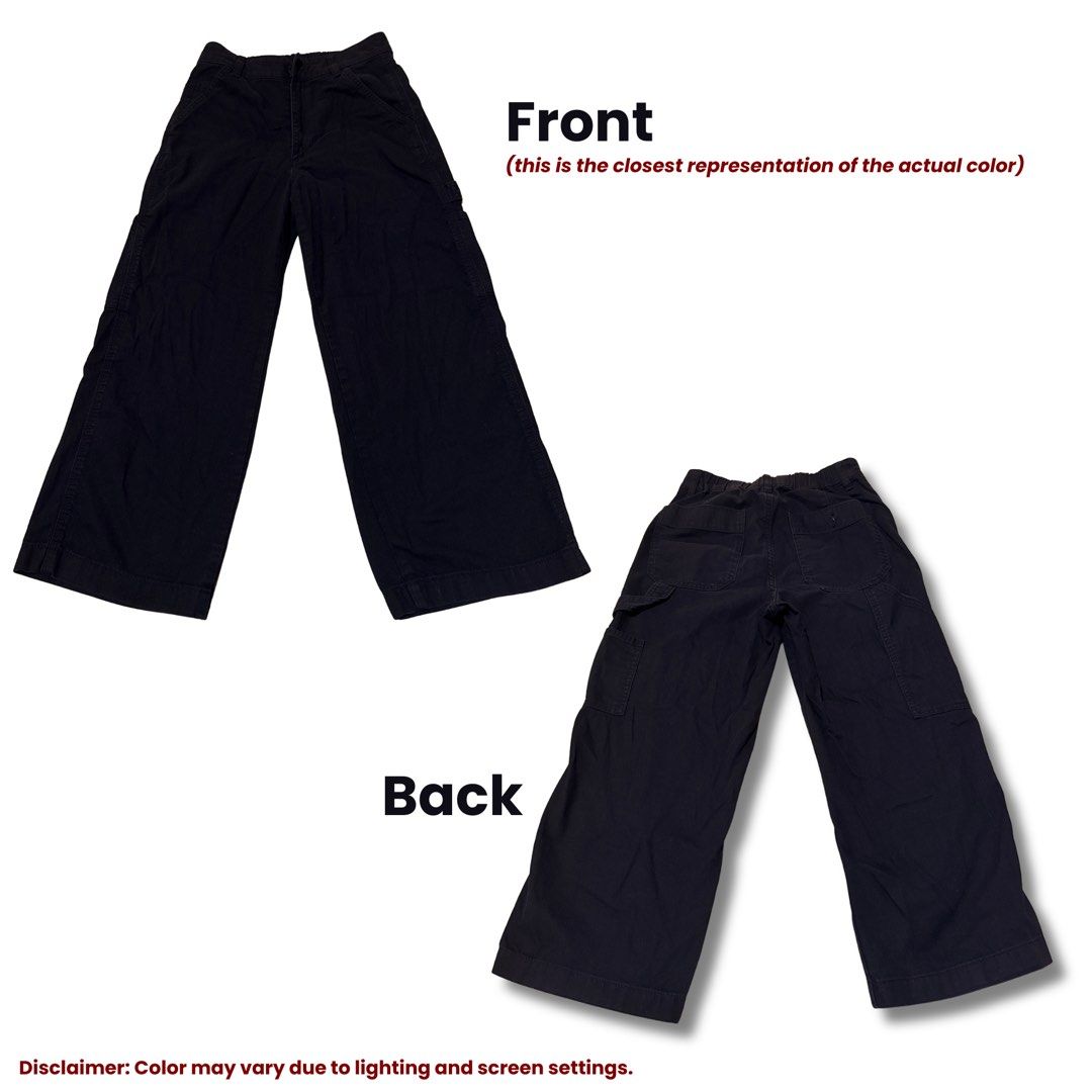 Uniqlo Navy Blue Cargo Pants (Category: Jeans) located in Quezon City. Submitted by am.222 (Listing ID 1467504863, Image 2). Description: waist: 23 - 25 inches hips: 33 - 35 inches length: 32.5 inches.