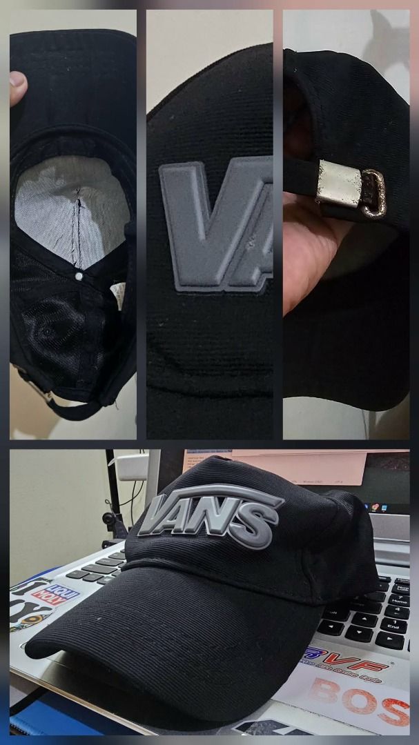 Vans Black Cap with Raised Grey Logo (Category: Caps & Hats) located in Manila. Submitted by mwnadala (Listing ID 1467594636, Image 1). Description: Item for Sale: Black Vans Baseball Cap Color: Black Condition: Used Reason for Selling: No more need Meet Up Location: Meet Up Location: LRT 2 V. Mapa Station, V. Mapa Amaia Skies, Kalentong Market , Bacood Elementary School and surrounding area Issues: Metal parts have rusted parts Features: Black V