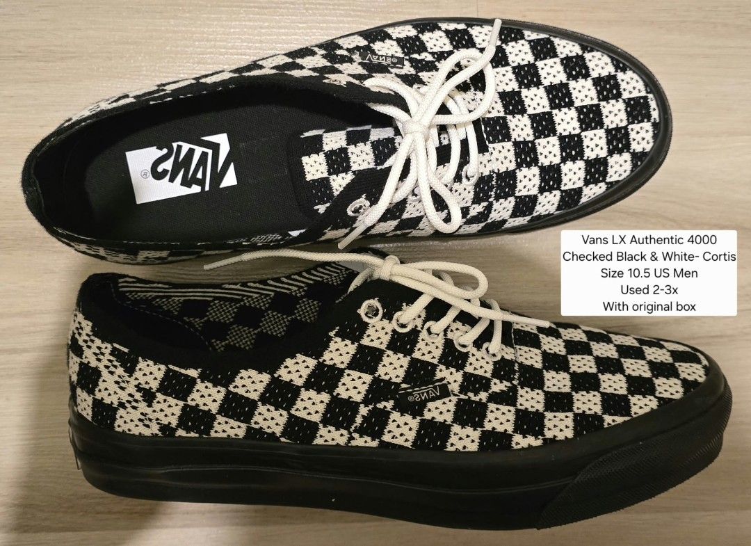 VANS LX checked cortis (Category: Sneakers) located in Mandaluyong City. Submitted by iamkornik (Listing ID 1467429910, Image 1). Description: Vans LX Checked black and white - cortis With original box included. .