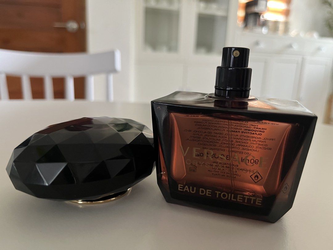 VERSACE CRYSTAL NOIR EDT 90ML TESTER BOTTLE (Category: Fragrance & Deodorants) located in Amadeo. Submitted by lovechristineee (Listing ID 1467433071, Image 2). Description: Bought from JP Fragrance TESTER BOTTLE Very good condition, no dents, no issue Used once (for a wedding, max 5 sprays) No box RFS: notes/scent is too heavy and floral for my liking :(( Negotiable.