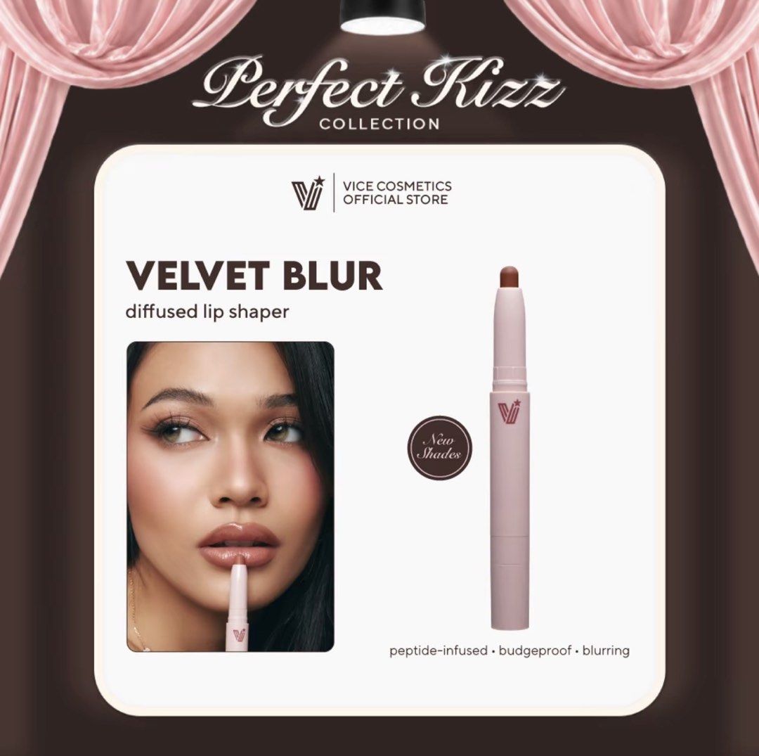 Vice Co. Perfect Kizz Velvet Blur Diffused Lip Shaper (Category: Makeup) located in Navotas City. Submitted by kathyp10 (Listing ID 1467449357, Image 2). Description: - Brand: Vice Cosmetics -Shade: Petal Kiss - Product: Perfect Kizz Velvet Blur Diffused Lip Shaper - Condition: Brand new in box - Key Features: Peptide-infused, budgeproof, and blurring effect - Packaging: Includes original outer packaging as shown -Price negotiable for sure buyers