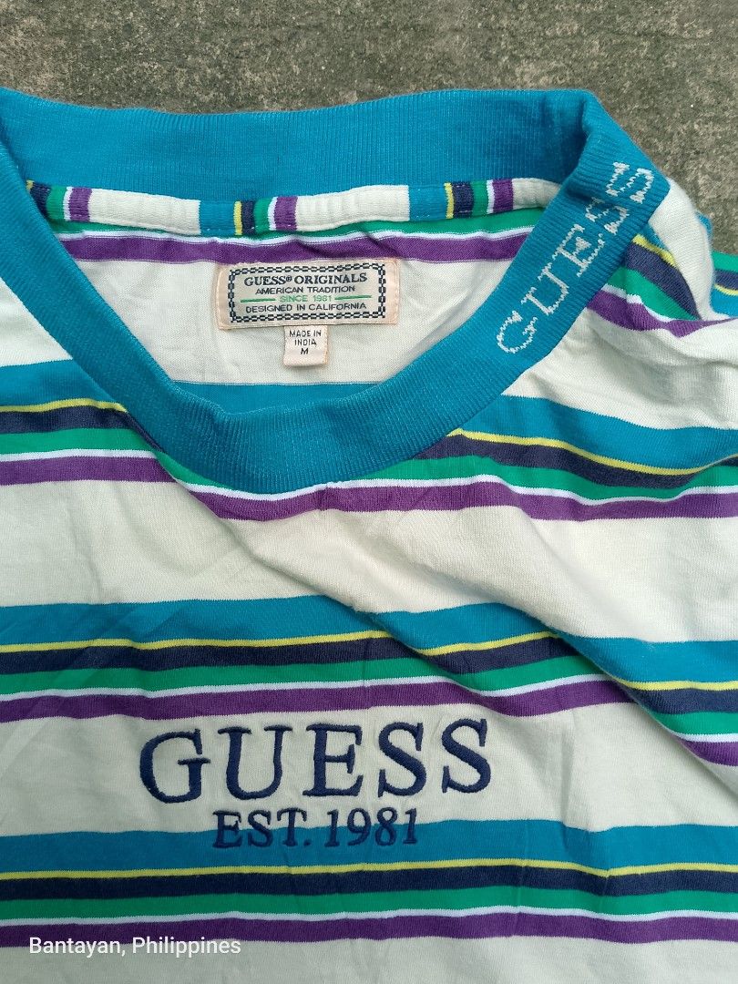 Vintage guess stripe shirt (Category: Tshirts & Polo Shirts ) located in Bantayan. Submitted by rare.palautog (Listing ID 1467402605, Image 2). Description: Vintage guess stripe shirt Medium W 21.5-22 L 28 Excellent condition No flaws, need wash DM sa interested 📩 Cebu location 📌.