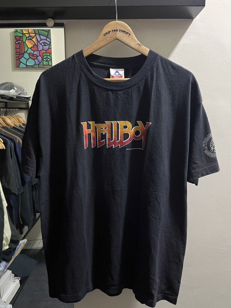 Vintage Hellboy shirt (Category: Tshirts & Polo Shirts ) located in San Simon. Submitted by t3_thrifts (Listing ID 1467571880, Image 1). Description: This is a vintage 2004 Hellboy movie promo t-shirt. Dimensions: 22W x 32L Issue/s: None Price: 1,300 Courier: J&T, Lalamove, LBC Seller location: Apalit Pampanga.