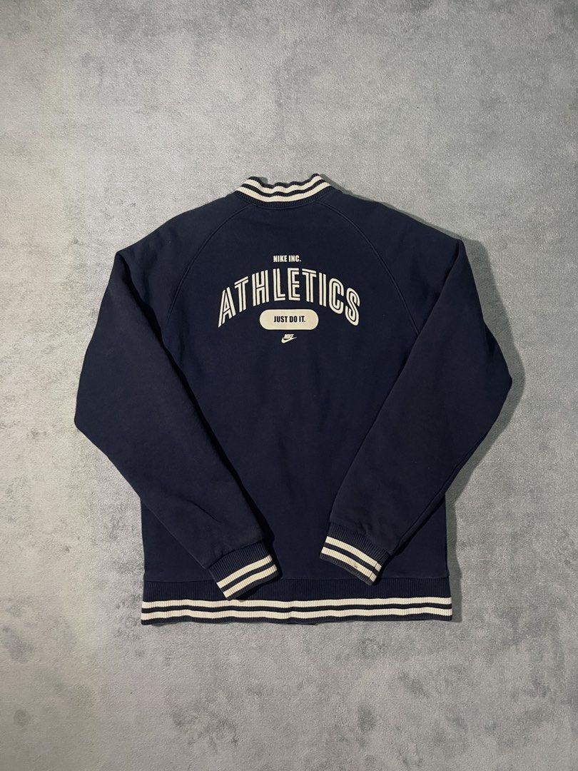Vintage Nike Athletics Varsity Jacket (Category: Activewear) located in Marilao. Submitted by thriftyy_69 (Listing ID 1467407189, Image 1). Description: * ��Very Good Condition * ��Color rate: 9/10 * �width: 20 * ��length: 27 * ��Best fit: Medium.