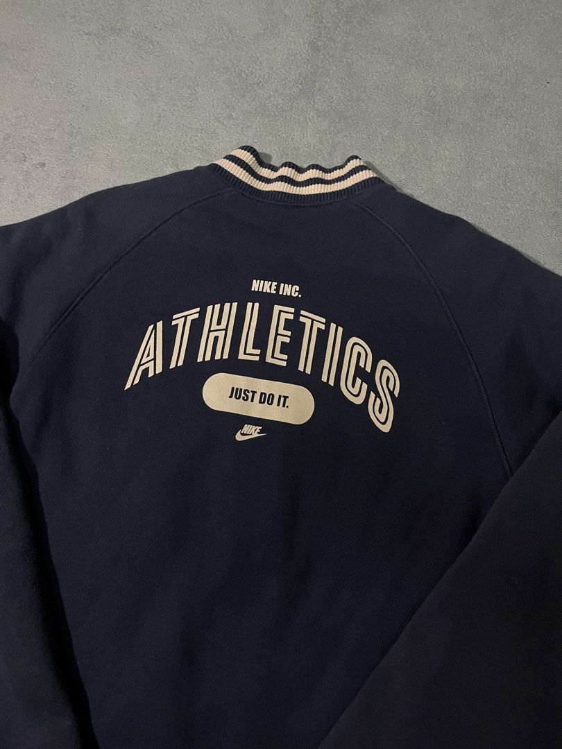 Vintage Nike Athletics Varsity Jacket (Category: Activewear) located in Marilao. Submitted by thriftyy_69 (Listing ID 1467407189, Image 2). Description: * ��Very Good Condition * ��Color rate: 9/10 * �width: 20 * ��length: 27 * ��Best fit: Medium.