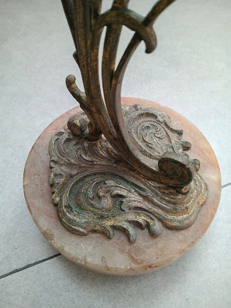 Vintage Ornate Candelabra (Category: Vintage Collectibles) located in Quezon City. Submitted by pile.of.stuff (Listing ID 1467368175, Image 3). Description: Vintage Ornate Brass Candelabra Dimensions: 15" height X 6" base Marble base.