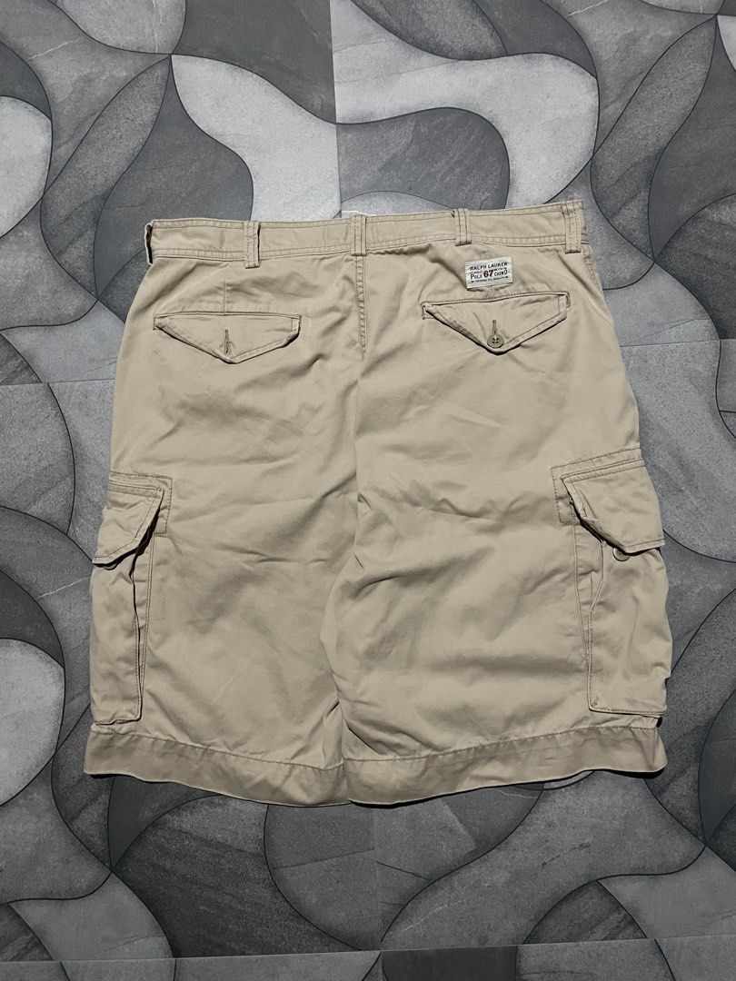 VINTAGE POLO RL CARGO SHORTS (Category: Shorts) located in Tabaco. Submitted by touchbytats (Listing ID 1467468683, Image 3). Description: size: 36 length: 25 leg hole: 13 issue: stains / missing 1 pocket button, but there’s extra buttons so you can replace it. condition: lightly used 📍Shipping fee is shouldered by the buyer NOTE: 📍Please manage your expectation. 📍These are thrifted items, already washed and ready to wear. However, some pieces