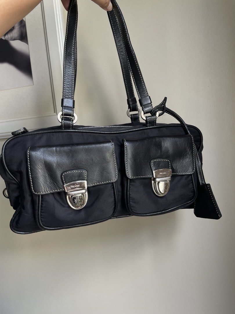 Vintage Prada Bag (Category: Luxury Bags & Wallets) located in Angeles City. Submitted by omgjenney10 (Listing ID 1467522653, Image 2). Description: Still presentable Missing white tag cos nasunog ng vape Spacious and good for everyday bag.