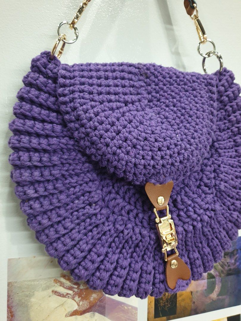 Violet Crochet Shoulder Bag / Kili Bag (Category: Shoulder Bags) located in Calamba. Submitted by mimabuy (Listing ID 1467378334, Image 2). Description: Crochet by my auntie Used only once Very matibay and can fit many items RFS: too many bags .